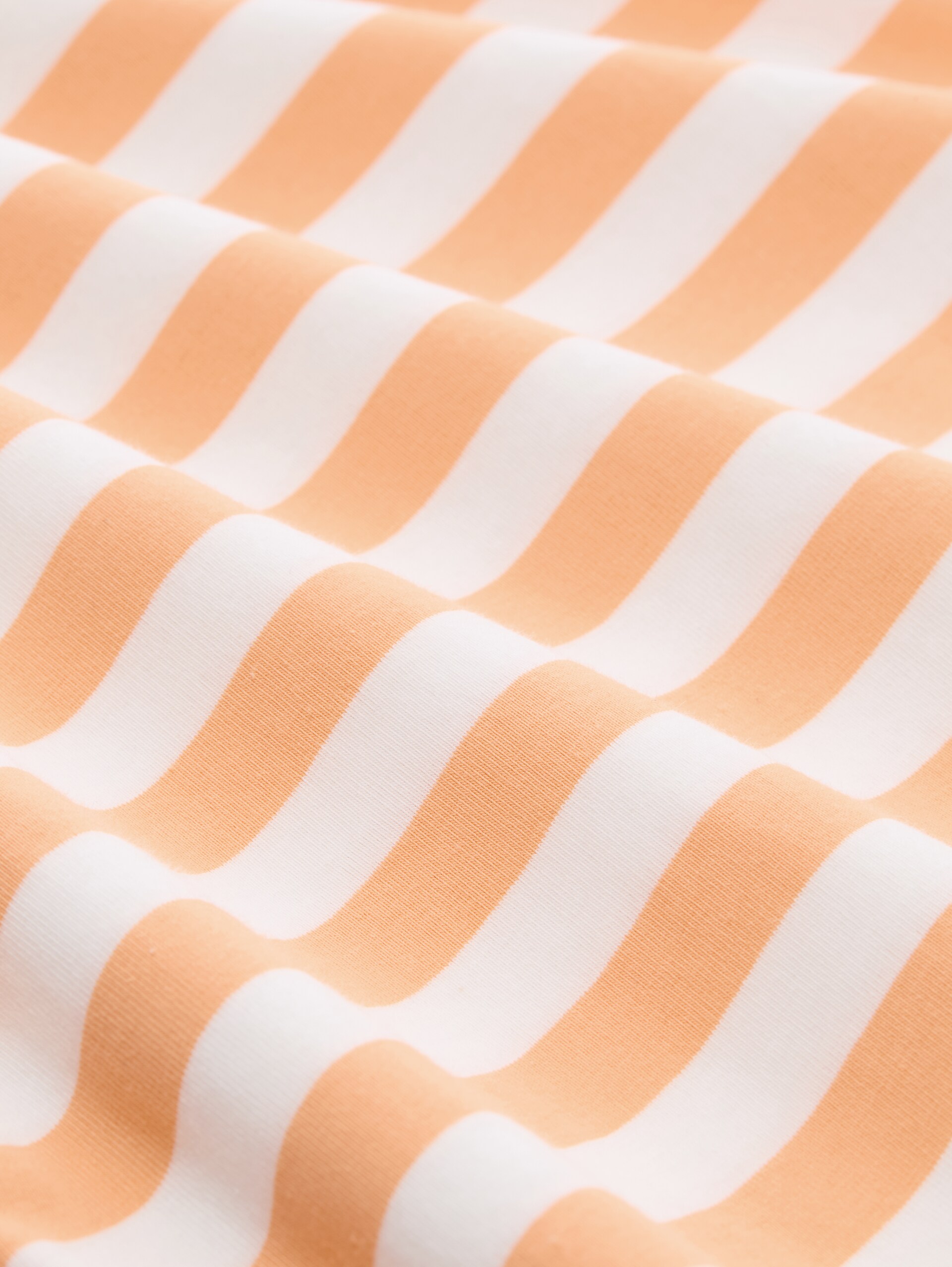 T-shirt met borduursel - orange white stripe - Materiaalweergave