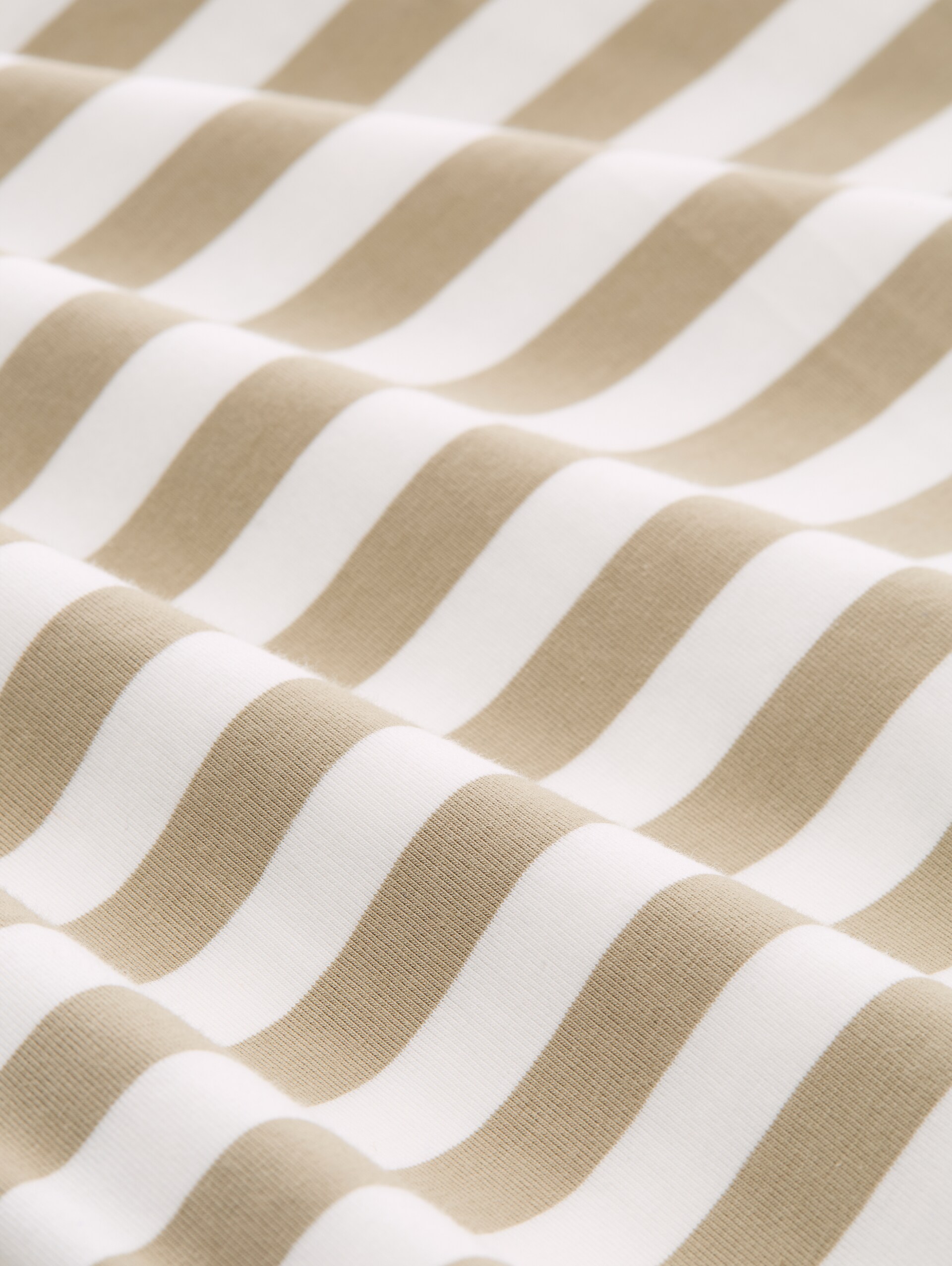 T-shirt met borduursel - olive white stripe - Materiaalweergave