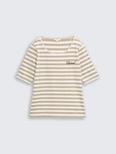 T-Shirt mit Stickerei - olive white stripe - Vorder-Produkt-Ansicht
