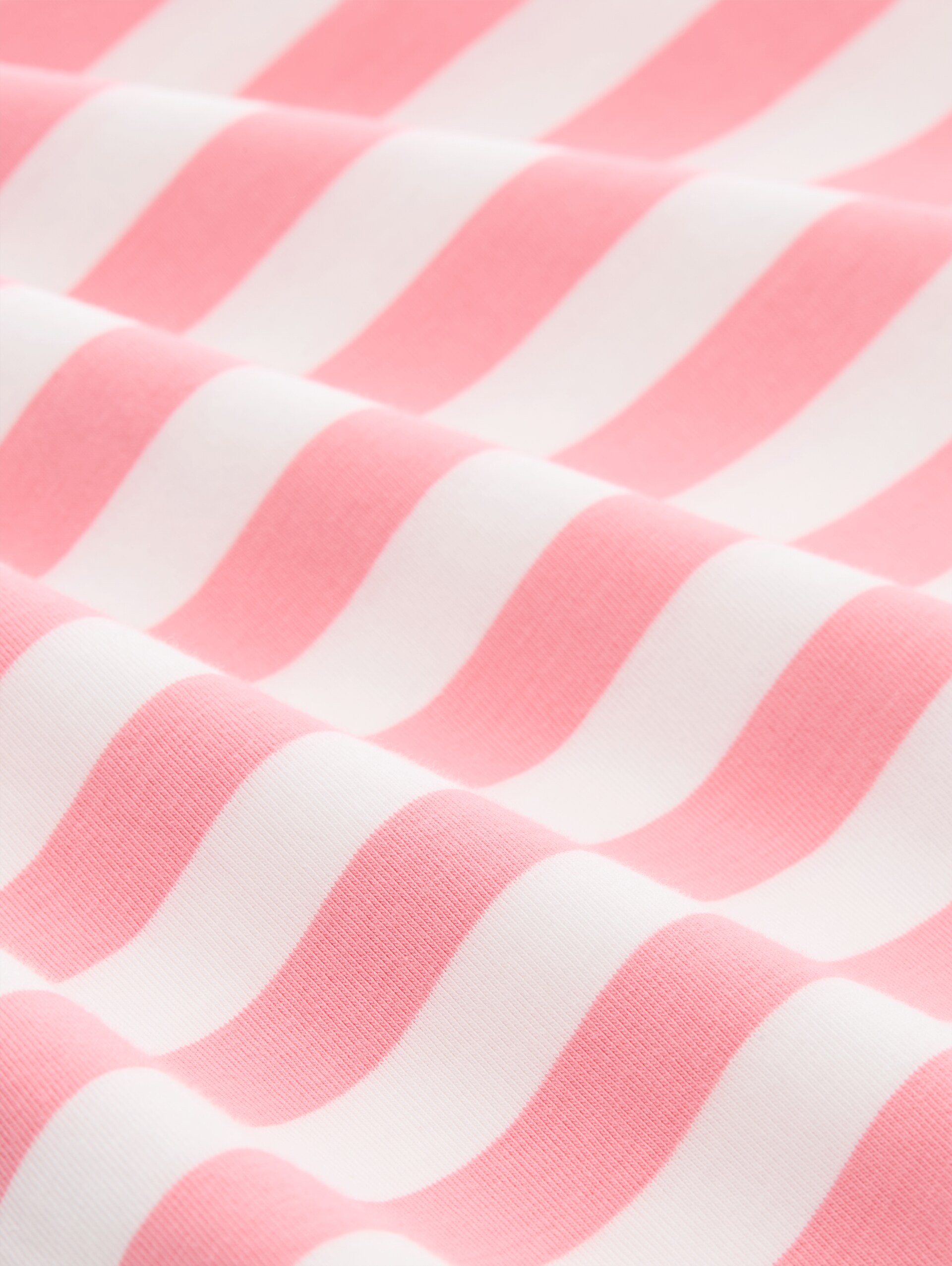 T-shirt met borduursel - pink white stripe - Materiaalweergave