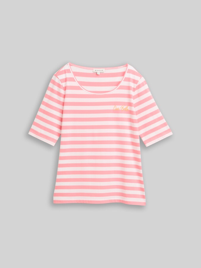 T-shirt brodé par Women, pink white stripe