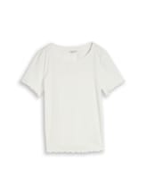 Non sélectionné, T-shirt à structure côtelée par Tom Tailor, blanc