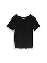 Non sélectionné, T-shirt à structure côtelée par Tom Tailor, noires