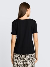 T-shirt à structure côtelée - deep black - Découpe Vue arrière du modèle