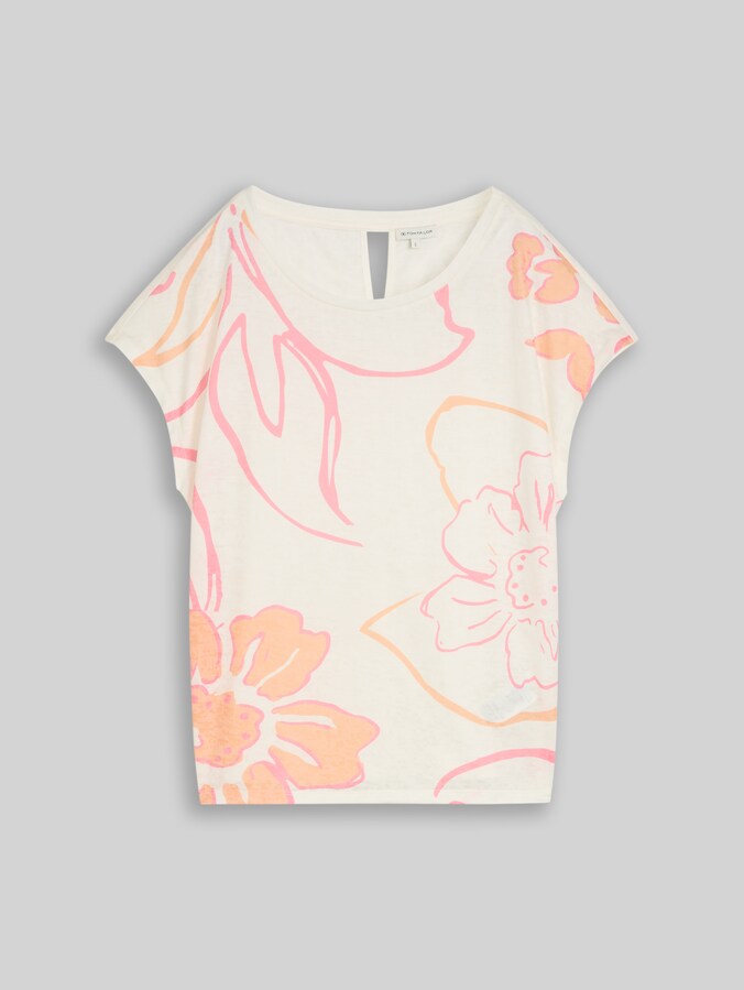 T-shirt à imprimé floral par Women, Whisper White