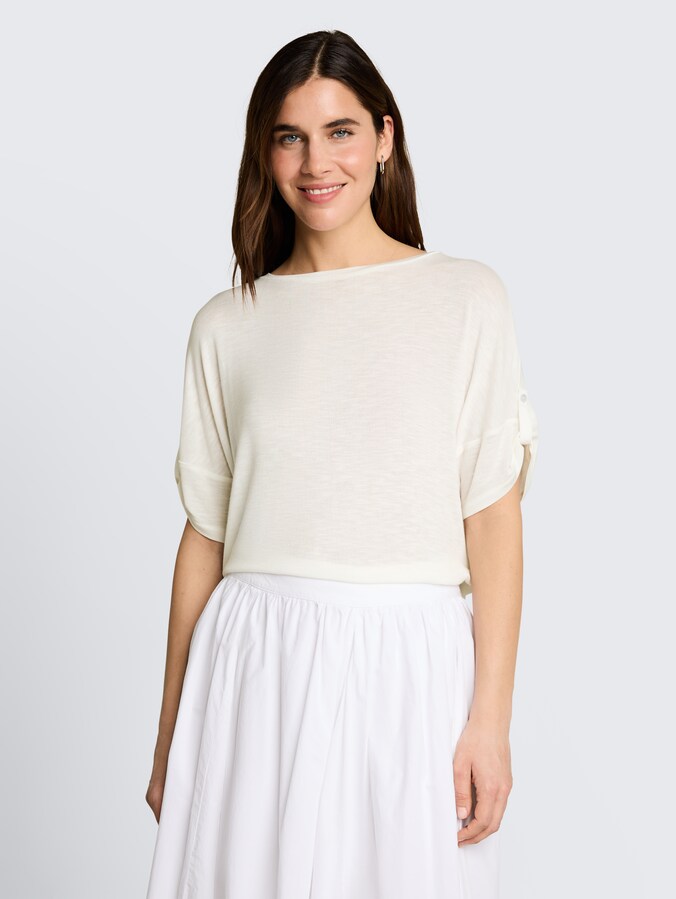 T-Shirt mit Turn-Up-Funktion von Women, Whisper White