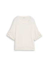 Niet geselecteerd, T-shirt met omgeslagen mouwen door Tom Tailor, wit