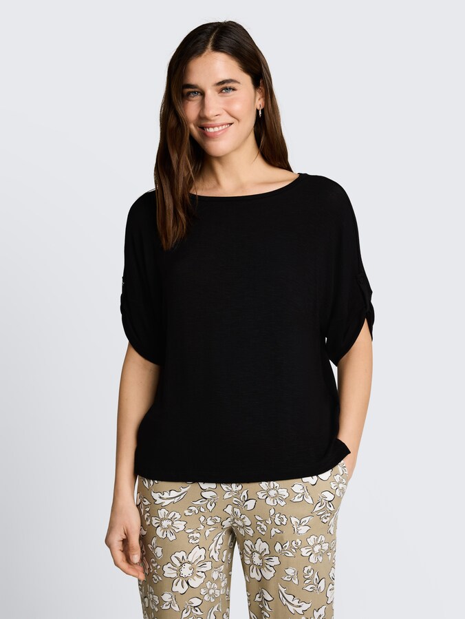 T-Shirt mit Turn-Up-Funktion von Women, deep black