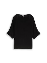 Niet geselecteerd, T-shirt met omgeslagen mouwen door Tom Tailor, zwart