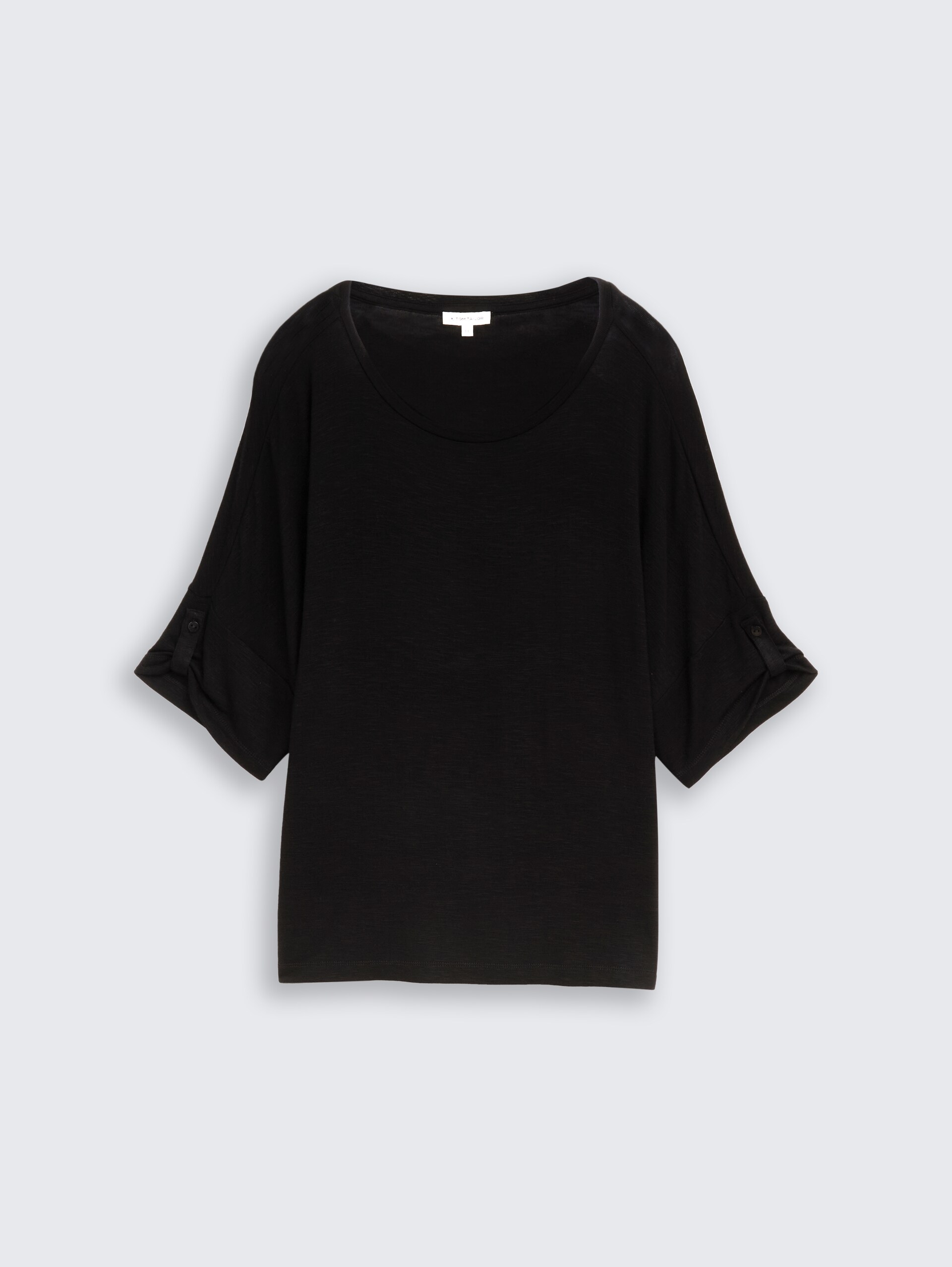 T-shirt met omgeslagen mouwen - deep black - Product vooraanzicht