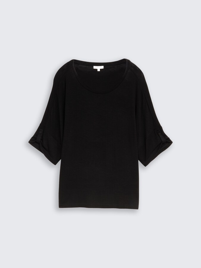 T-Shirt mit Turn-Up-Funktion von Women, deep black