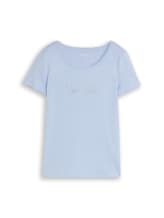 Ausgewählt, T-Shirt mit Glitzer-Logo von Tom Tailor, blau