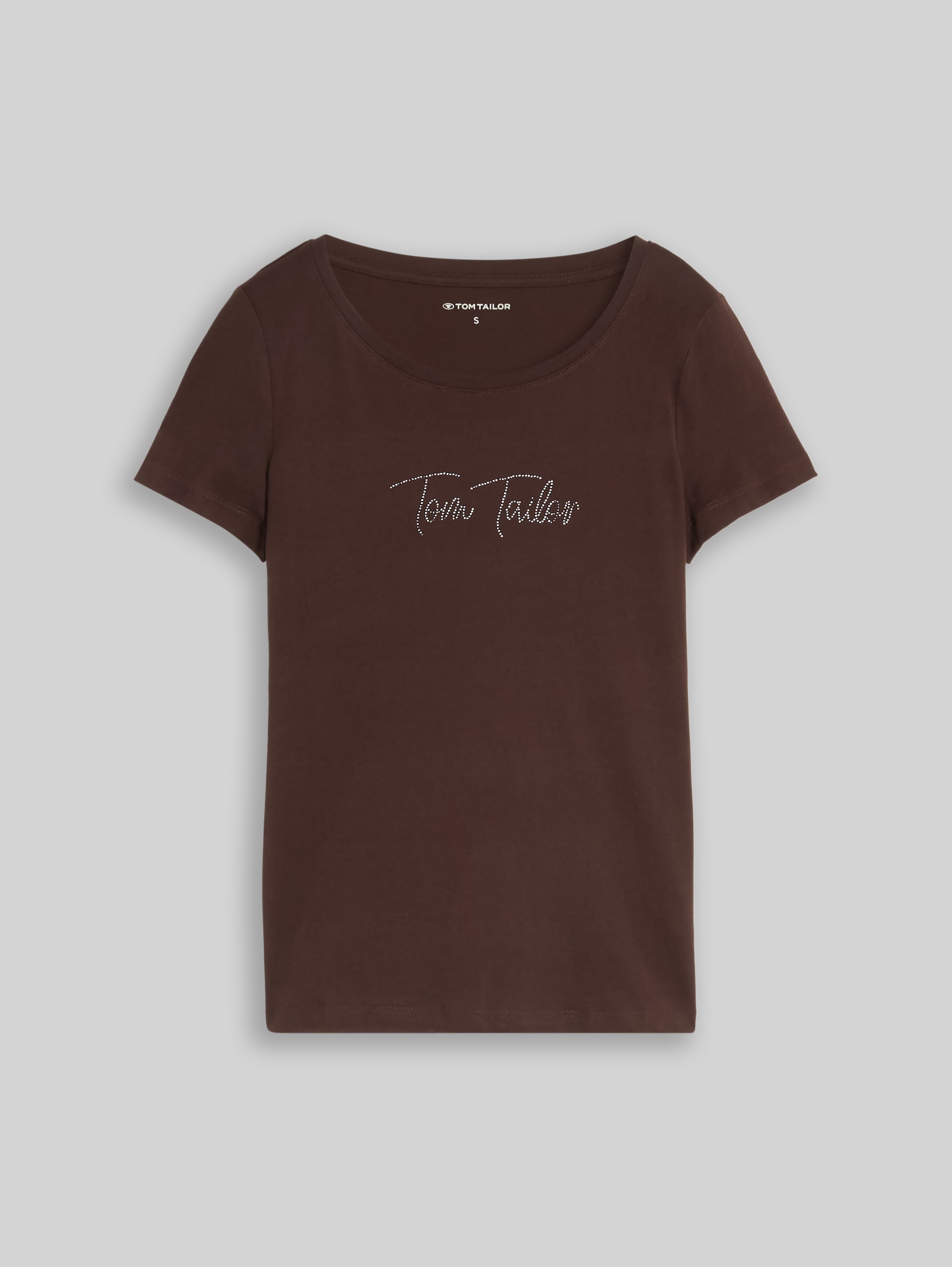 T-Shirt mit Glitzer-Logo - java dark brown - Vorder-Produkt-Ansicht