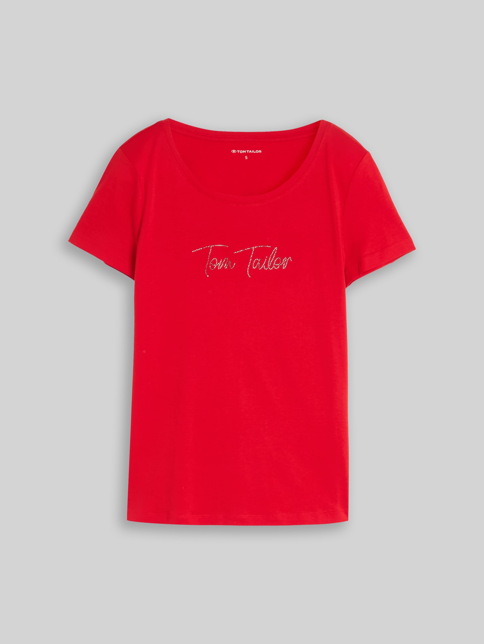 T-Shirt mit Glitzer-Logo - soft scarlet red - Vorder-Produkt-Ansicht