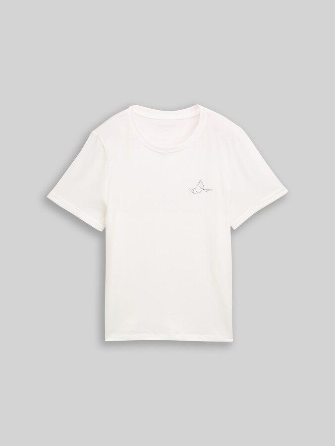T-Shirt mit Print von Women, Whisper White