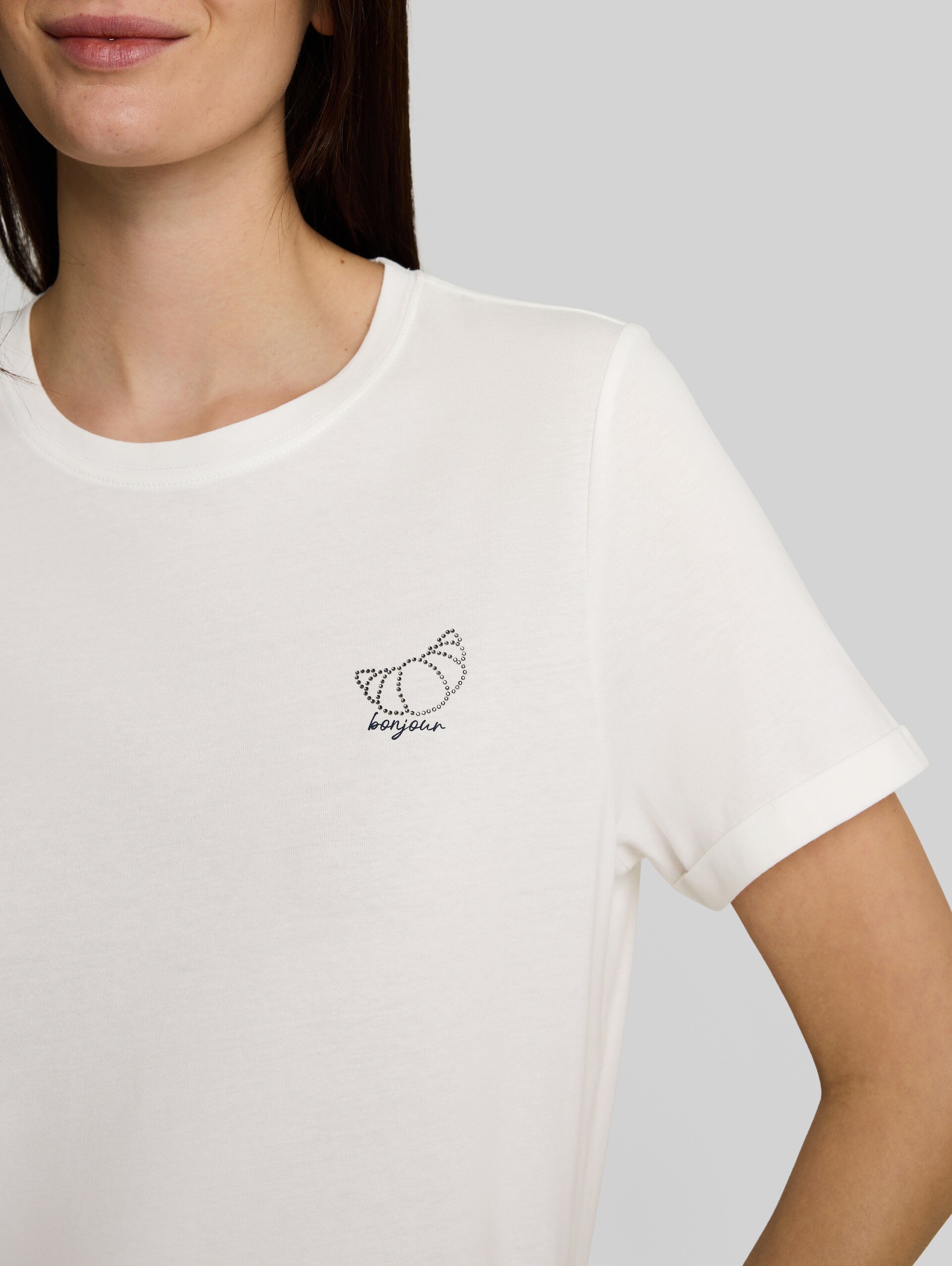 T-Shirt mit Print - Whisper White - Detail-Model-Ansicht