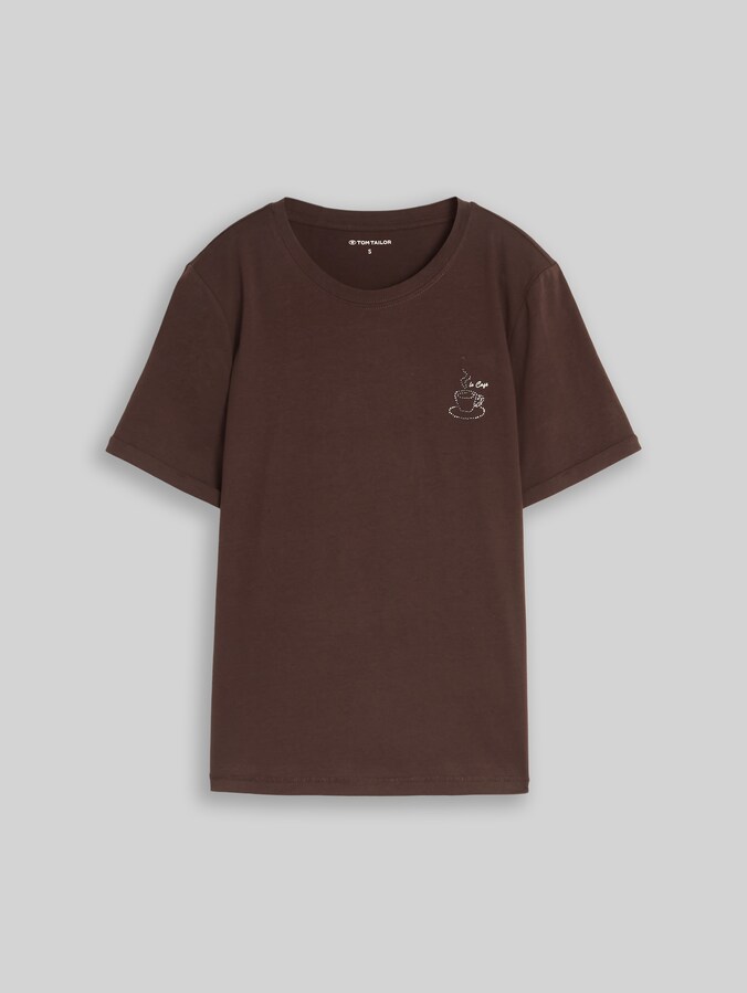 T-Shirt mit Print von Women, java dark brown