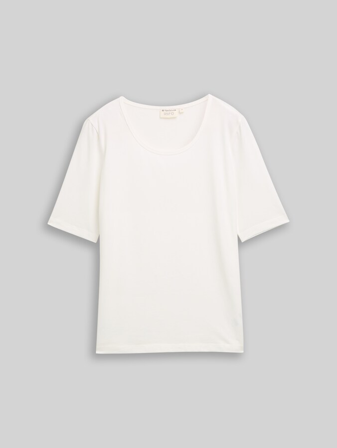 Basic T-Shirt mit Rundhalsausschnitt von Women, Whisper White
