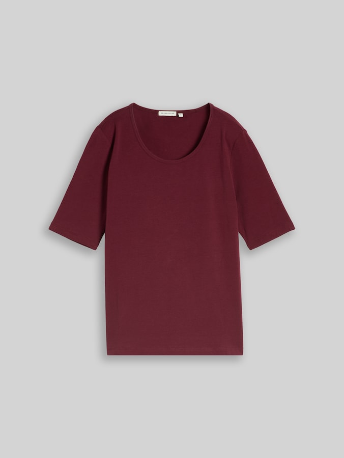Basic T-Shirt mit Rundhalsausschnitt von Women, Preppy Plum