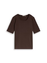 Ausgewählt, Basic T-Shirt mit Rundhalsausschnitt von Tom Tailor, braun