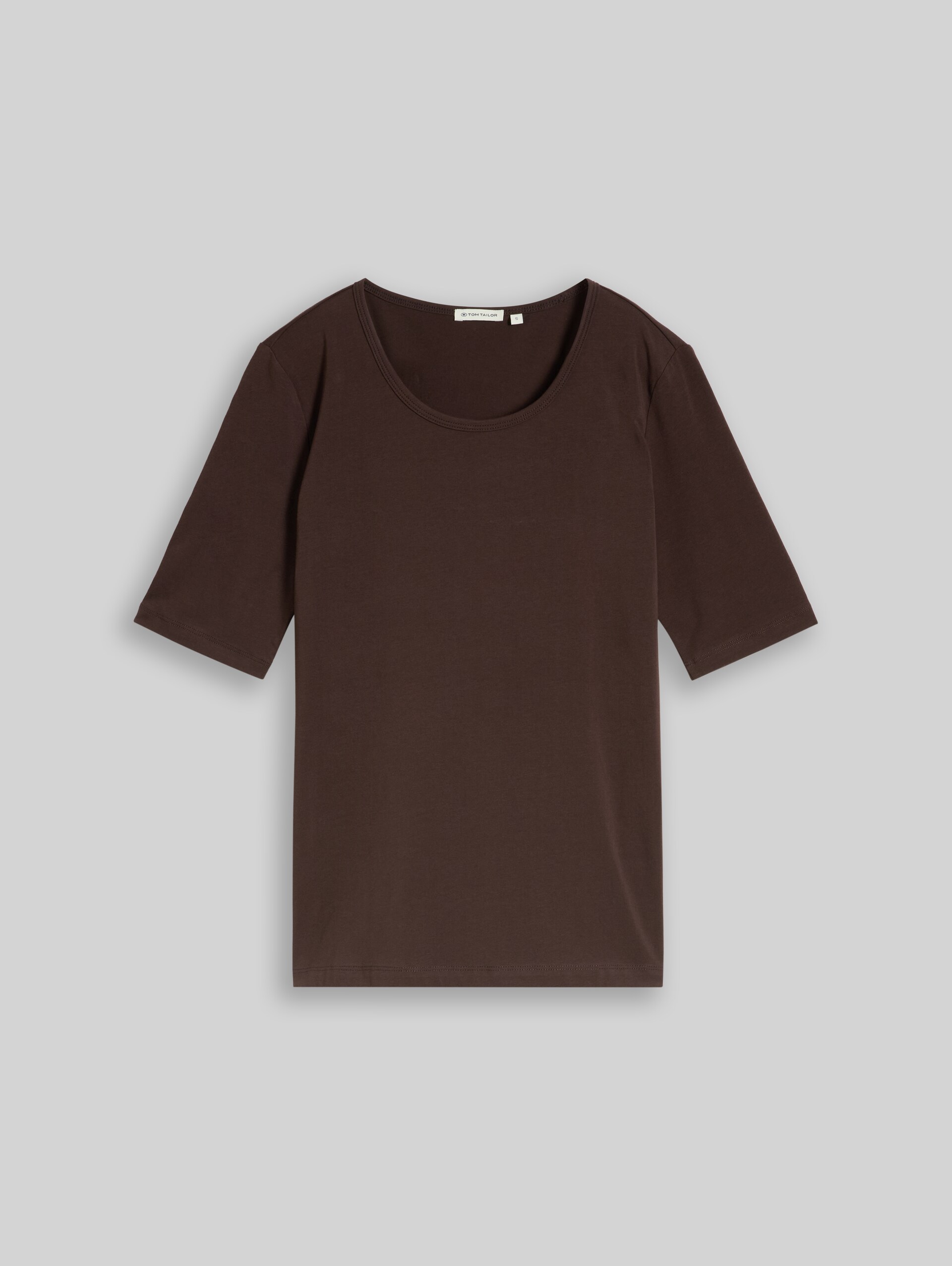 Basic T-Shirt mit Rundhalsausschnitt - java dark brown - Vorder-Produkt-Ansicht