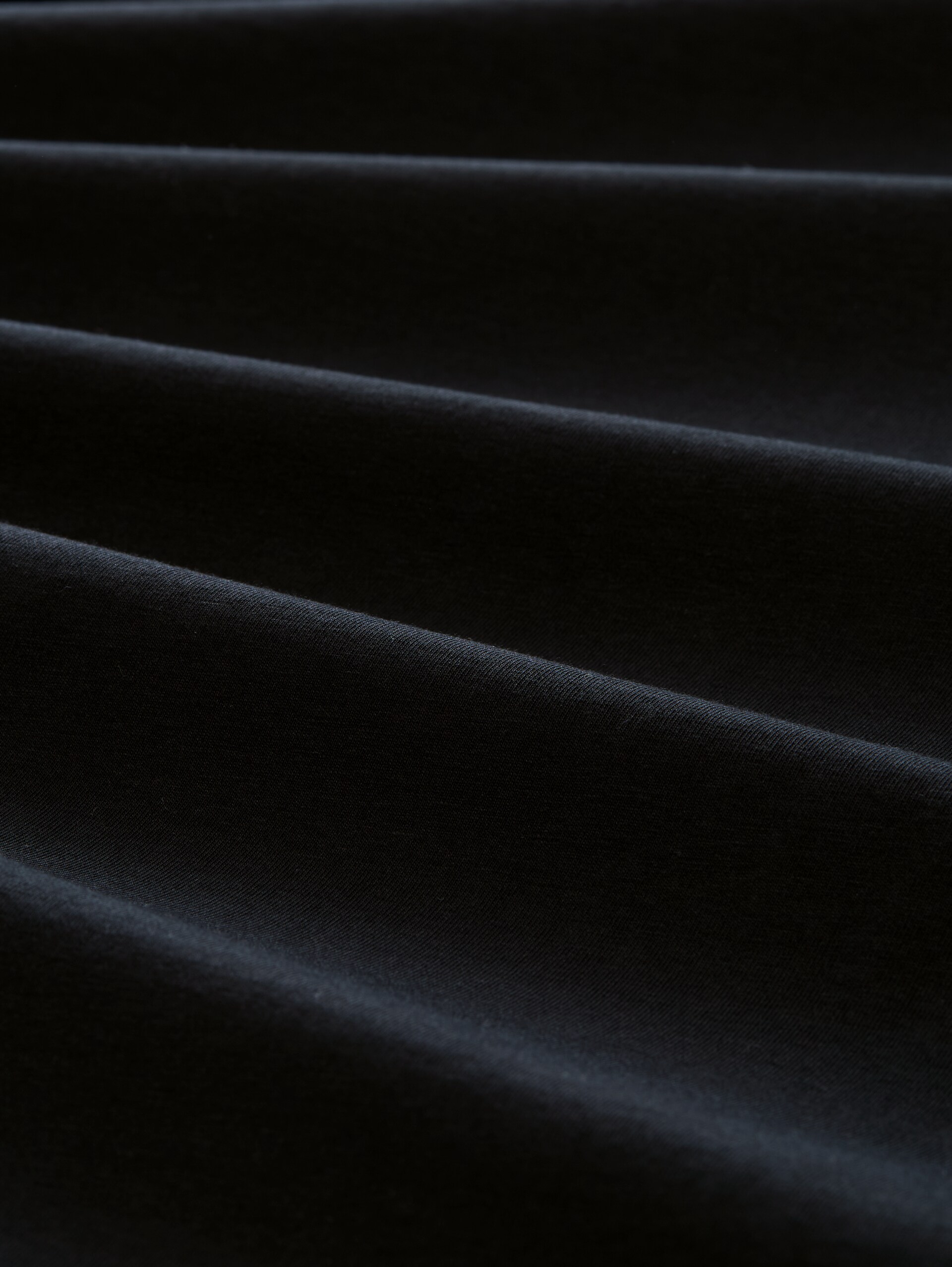 Basic T-Shirt mit Rundhalsausschnitt - deep black - Material-Ansicht