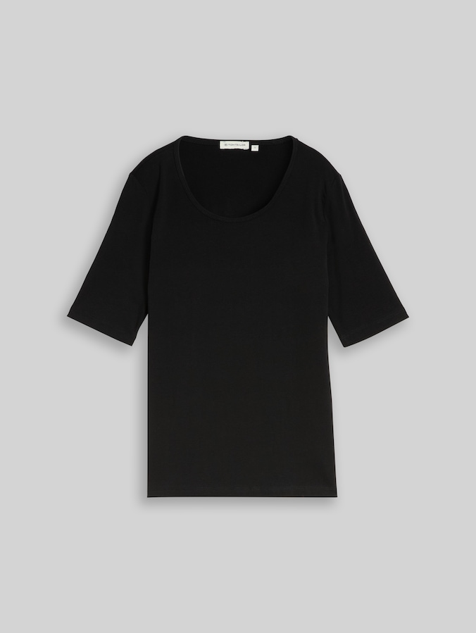 Basic T-Shirt mit Rundhalsausschnitt von Women, deep black