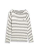 Not Selected, Long-sleeved T-shirt with striped pattern by Tom Tailor, white