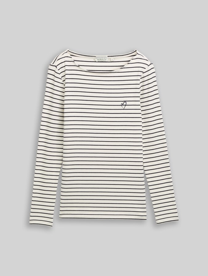 Langarmshirt mit Streifenmuster von Women, navy offwhite stripe