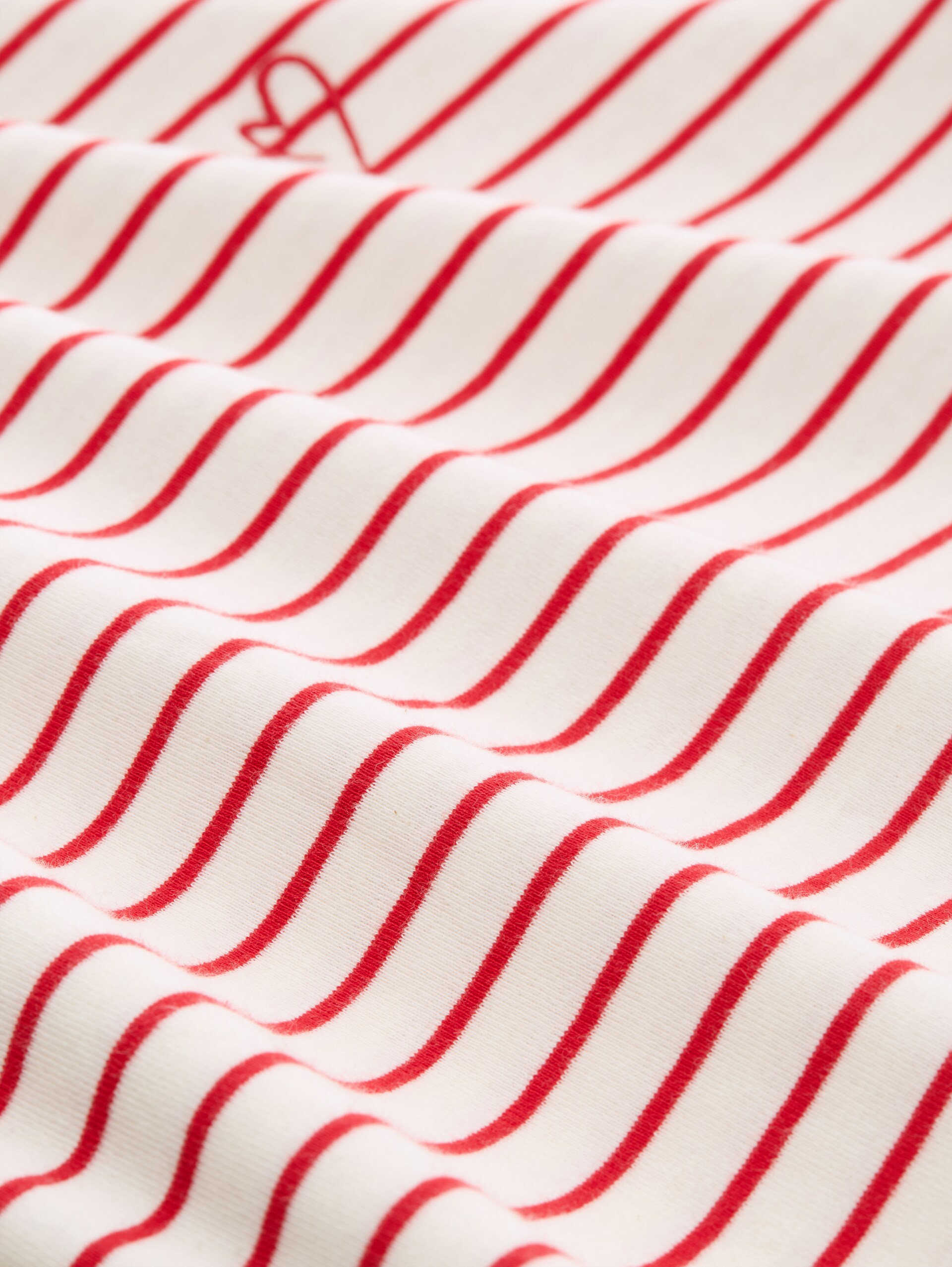 Long-sleeved T-shirt with striped pattern - red offwhite stripe - Material view