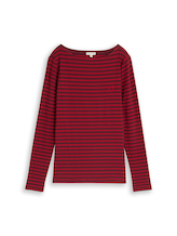 Ausgewählt, Langarmshirt mit Streifenmuster von Tom Tailor, rot