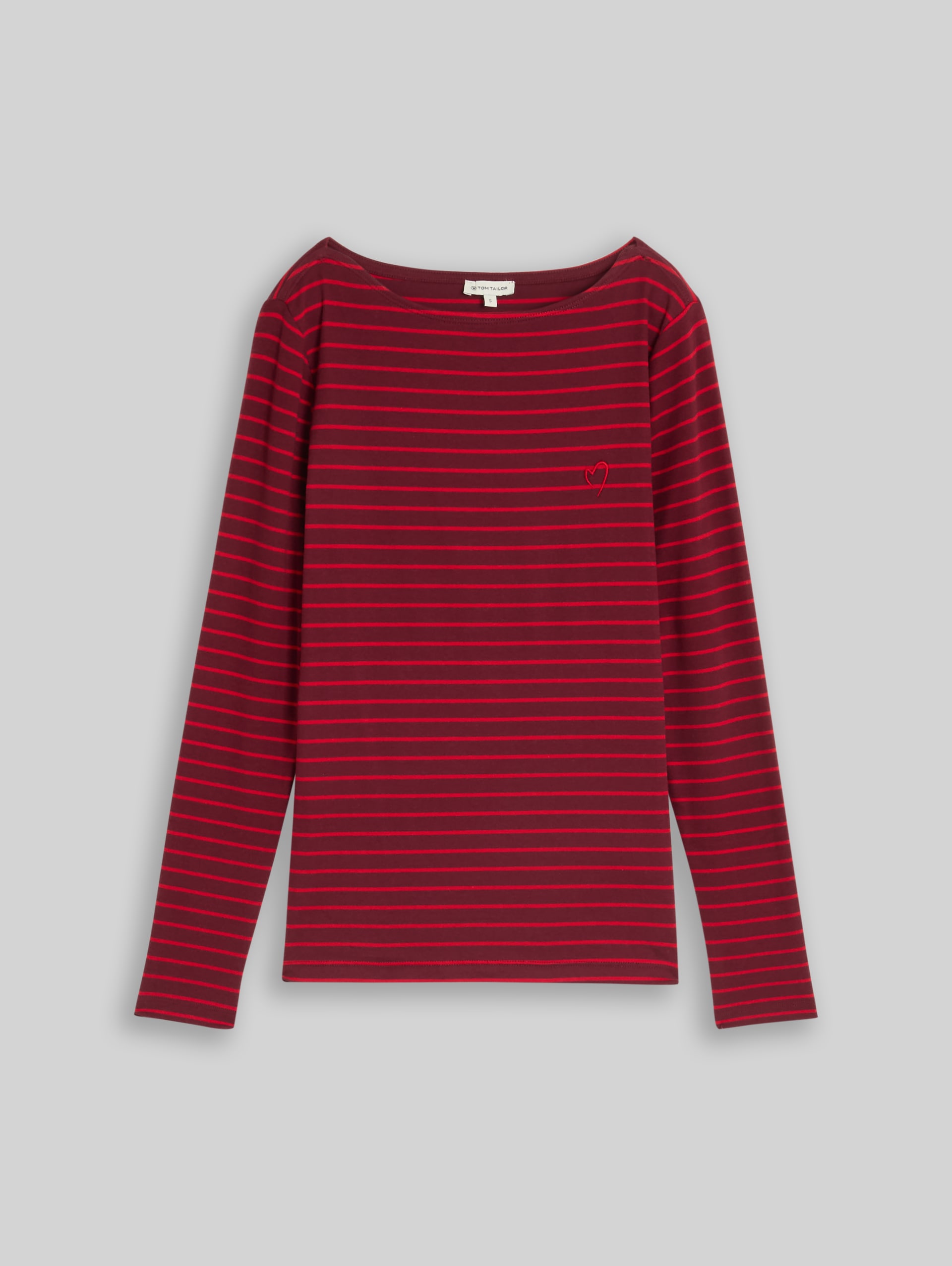 Langarmshirt mit Streifenmuster - preppy plum red stripe - Vorder-Produkt-Ansicht