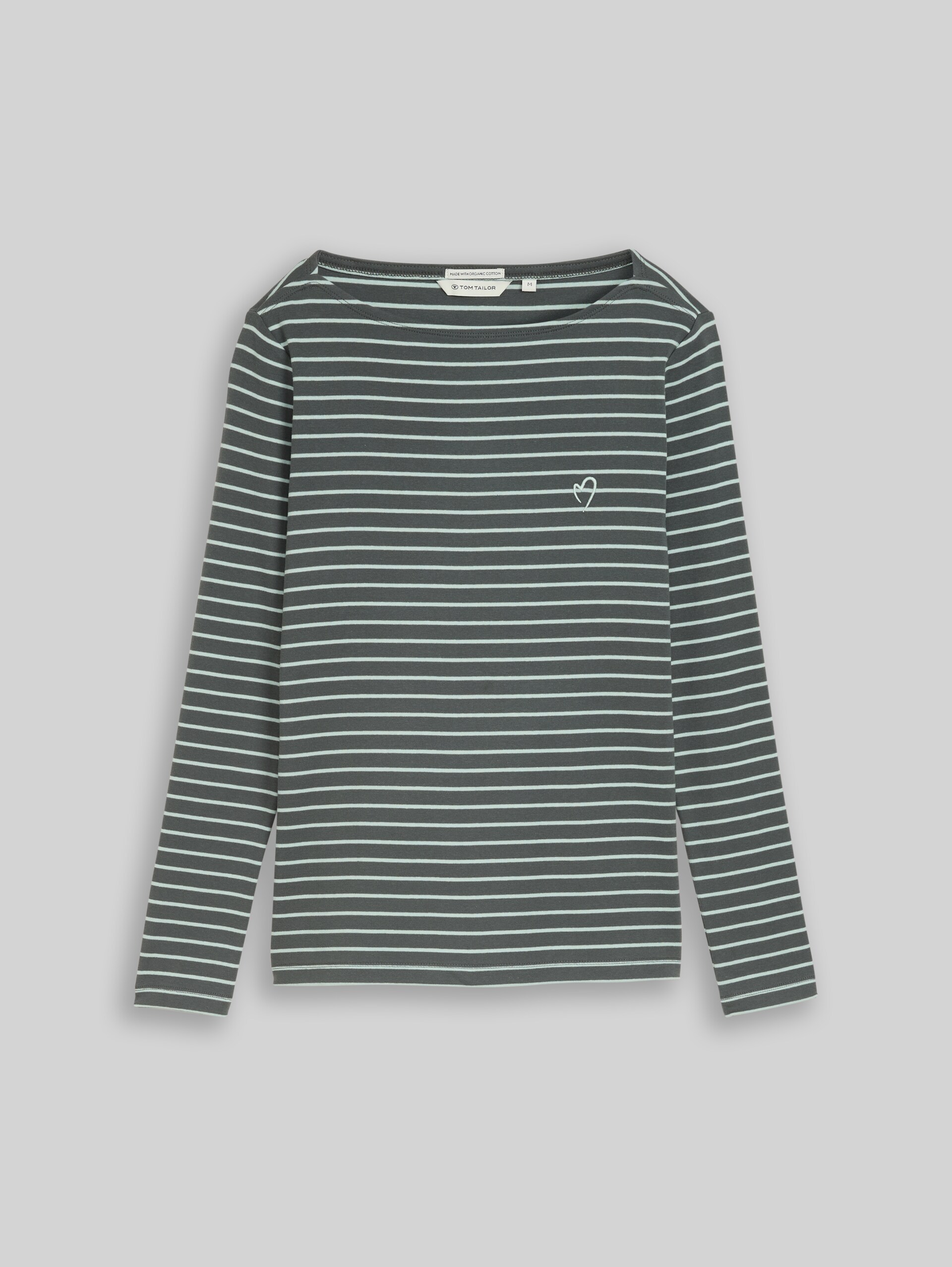 Langarmshirt mit Streifenmuster - olive mint green stripe - Vorder-Produkt-Ansicht