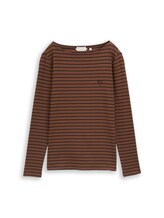 Ausgewählt, Langarmshirt mit Streifenmuster von Tom Tailor, braun