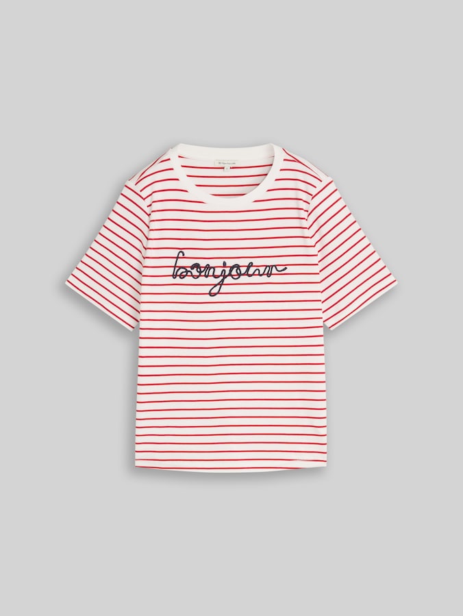 T-Shirt mit Schriftzug von Women, red offwhite stripe
