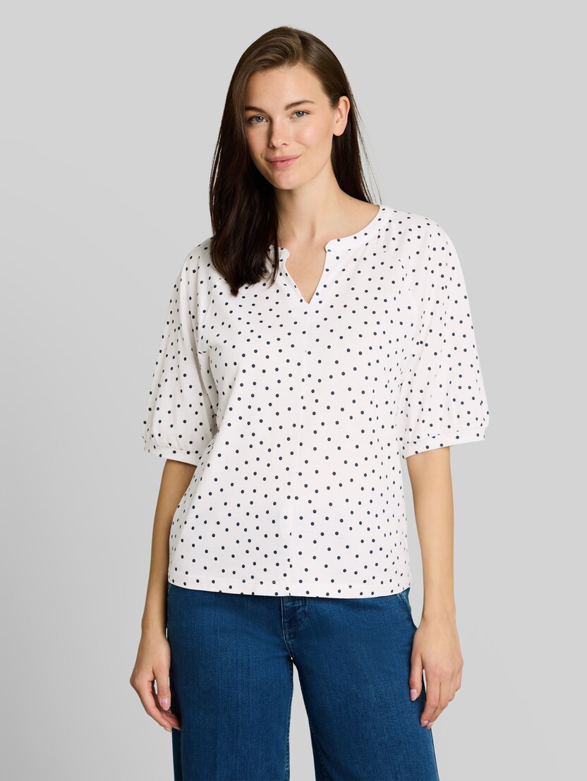 T-shirt met stippenpatroon door Women, white small dot design