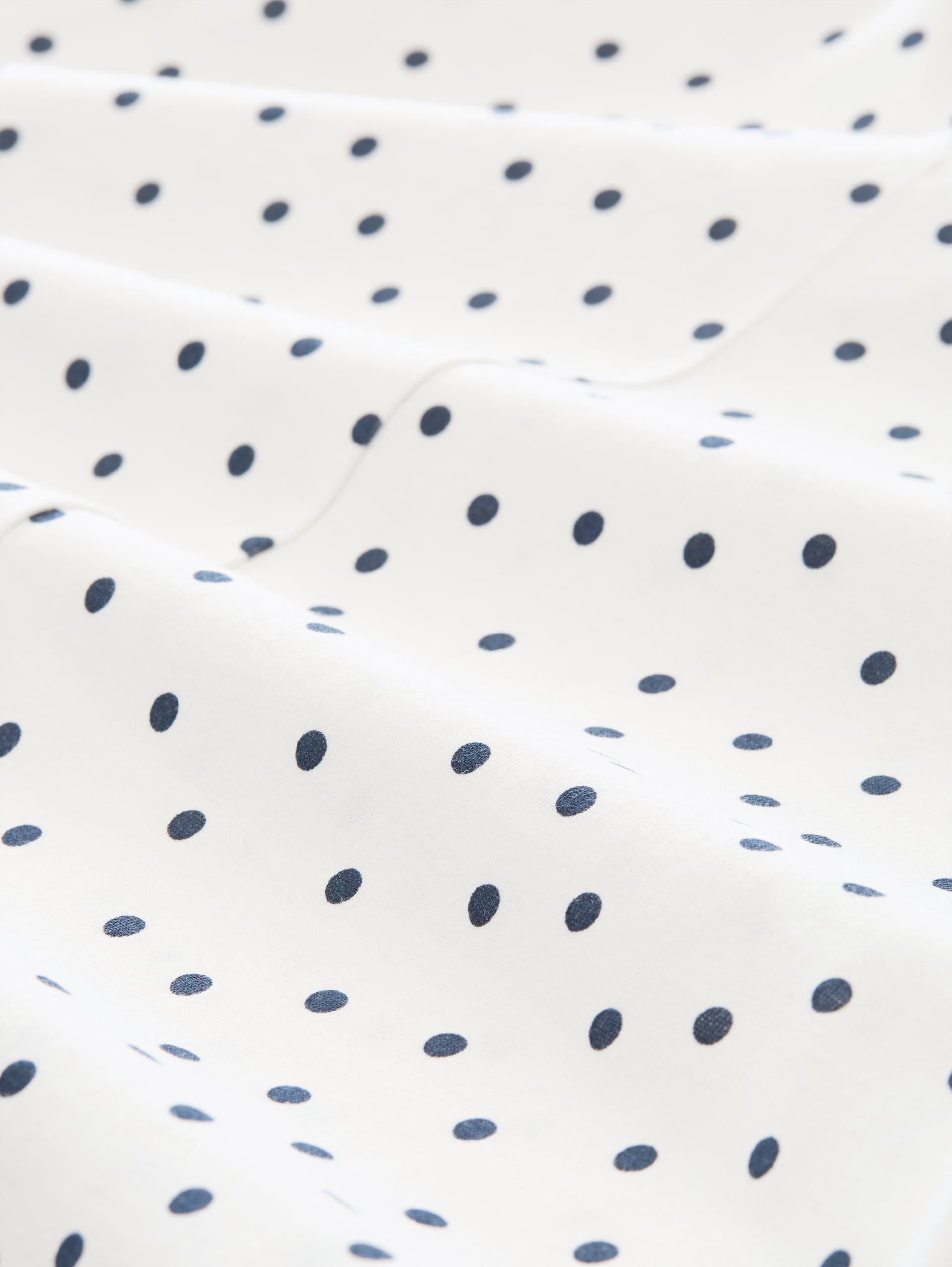 T-Shirt mit Punktemuster - white small dot design - Material-Ansicht