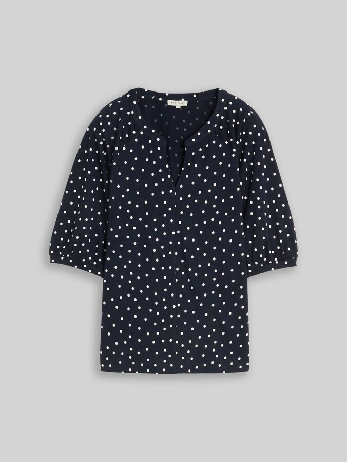 T-Shirt mit Punktemuster von Women, navy white small dot design