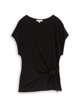 Not Selected, T-shirt with knot detail by Tom Tailor, black