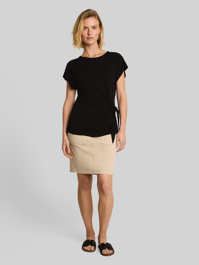 T-Shirt mit Knotendetail von Women, deep black