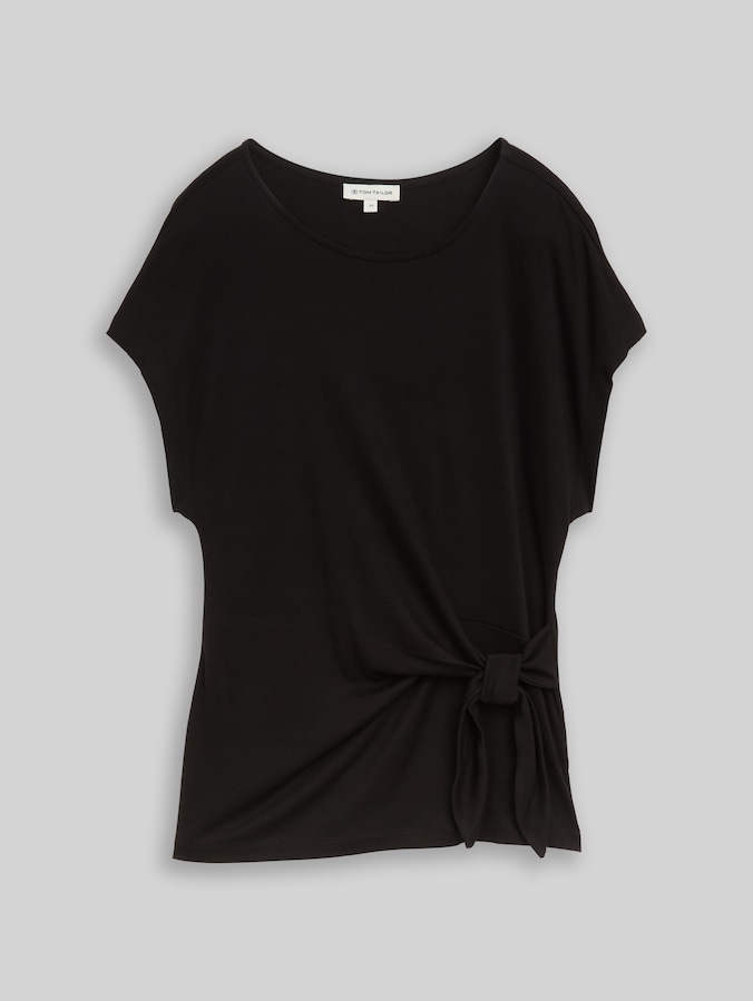 T-Shirt mit Knotendetail von Women, deep black