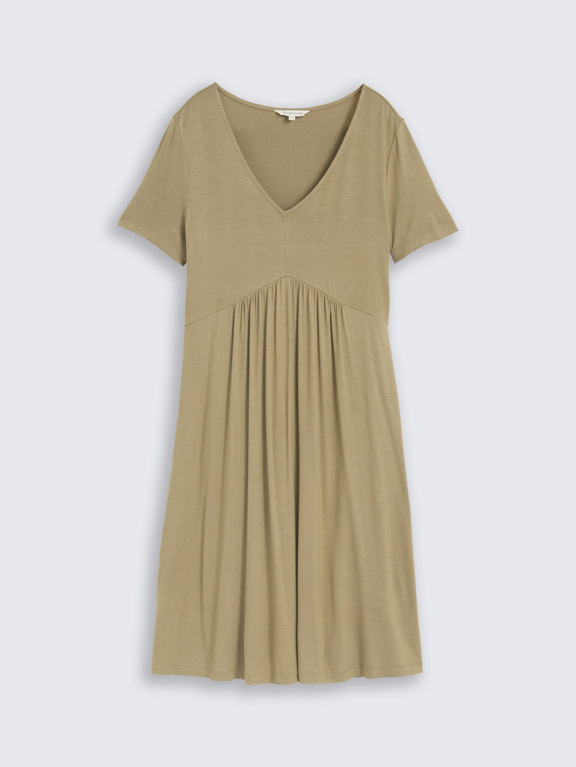 Jerseyjurk met V-hals - Silver Olive - Product vooraanzicht