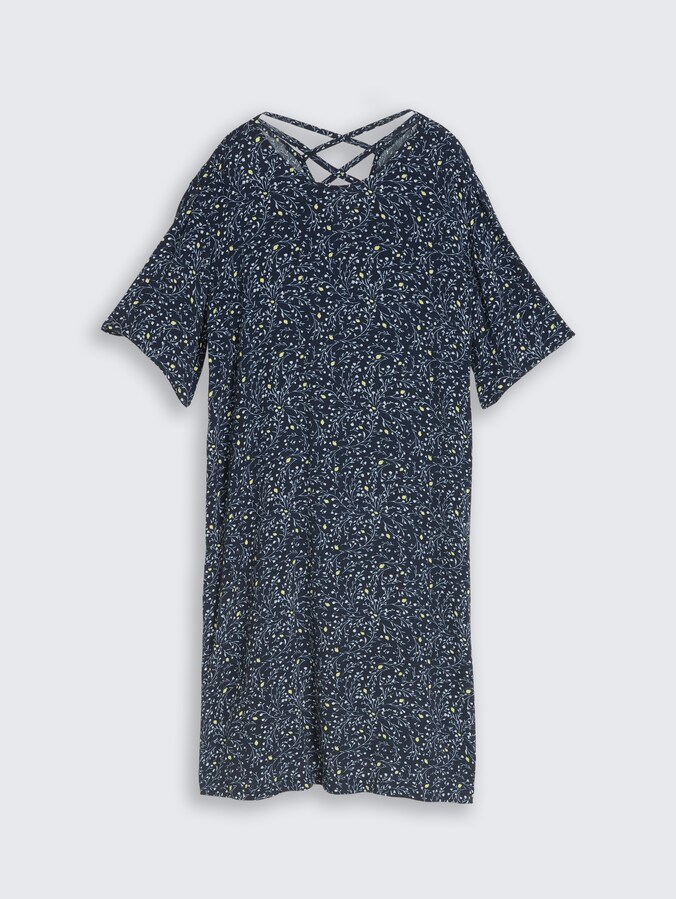 Loose Fit Kleid mit Cut-Out-Detail von Women, navy small leaves design