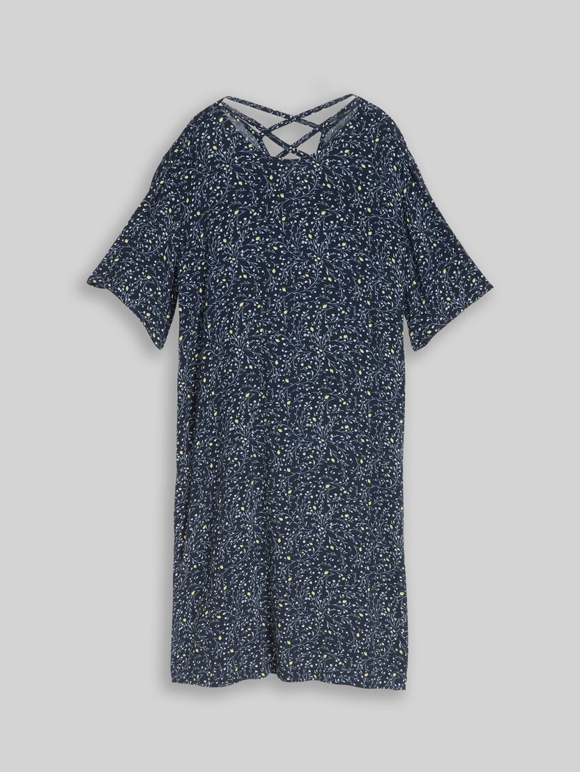 Loose-fit dress with cut-out detail by Women, navy small leaves design