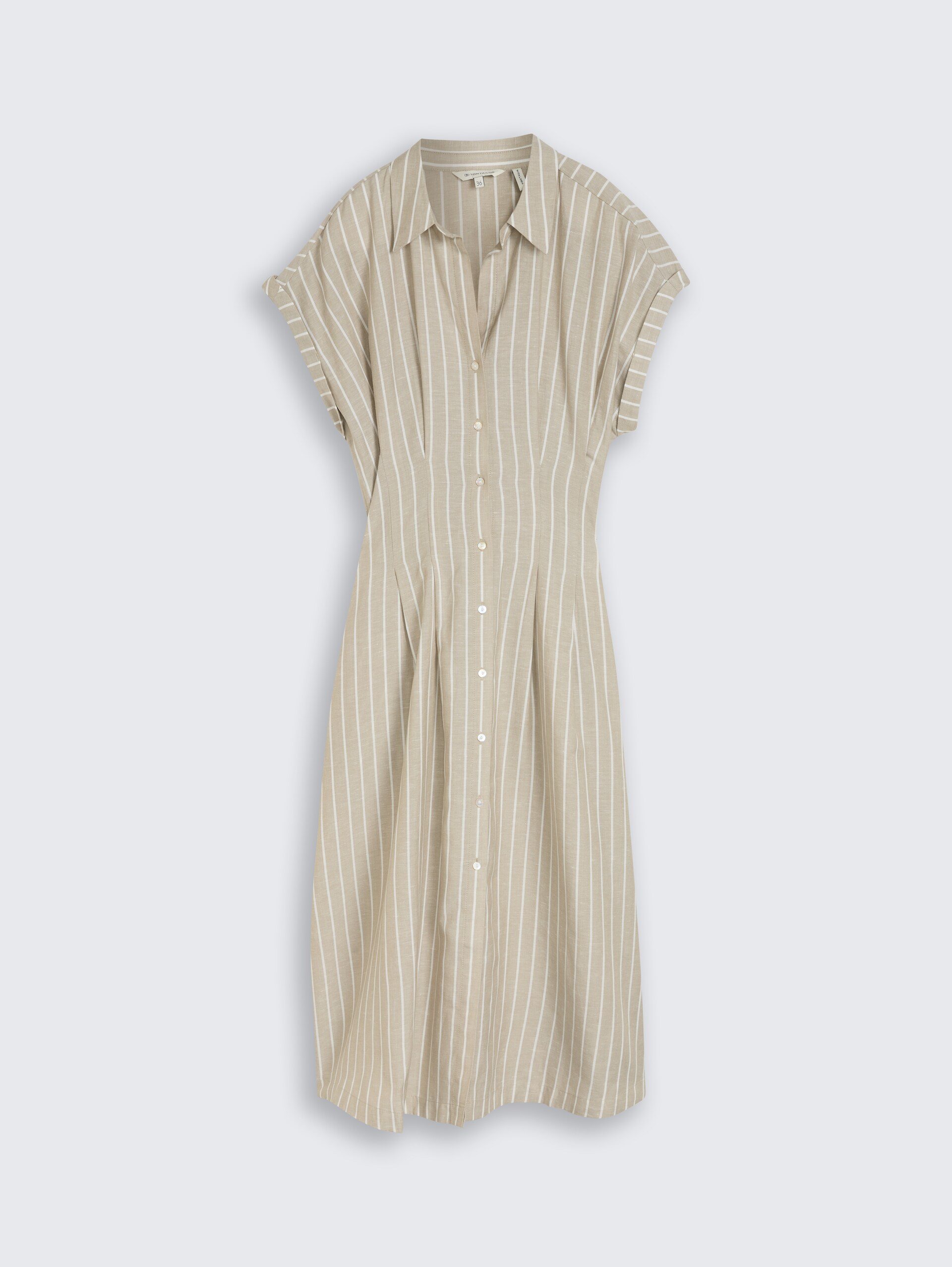 Midi-Kleid mit Streifenmuster - olive irregular stripe - Vorder-Produkt-Ansicht
