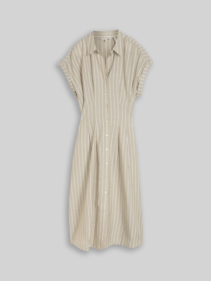 Midi-Kleid mit Streifenmuster von Women, olive irregular stripe