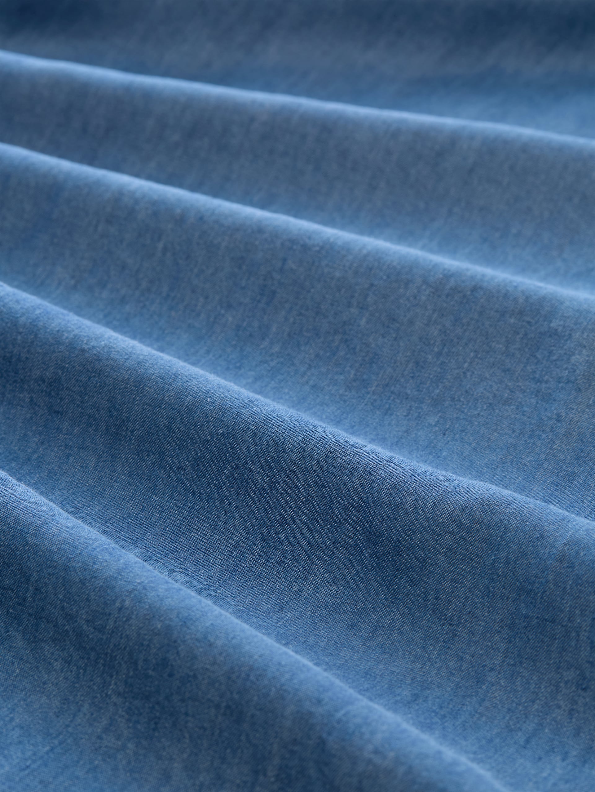 Loose Fit Kleid mit Quasten - Clean Light Stone Blue Denim - Material-Ansicht