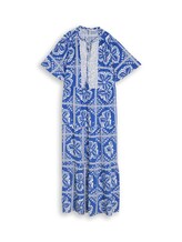 Ausgewählt, Loose Fit Maxi-Kleid mit Muster von Tom Tailor, blau