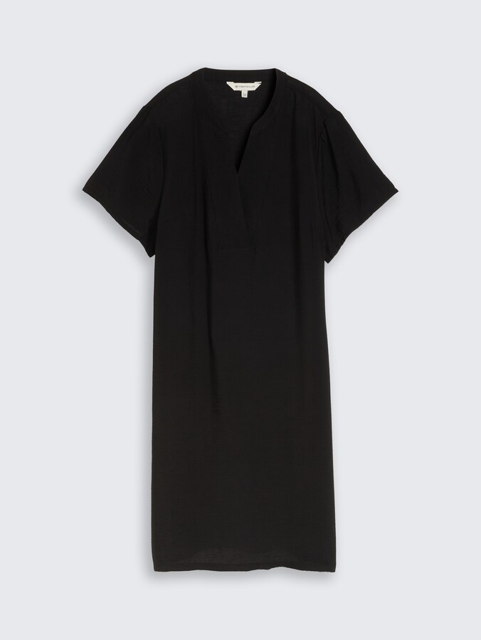 Kleid mit V-Ausschnitt von Women, deep black
