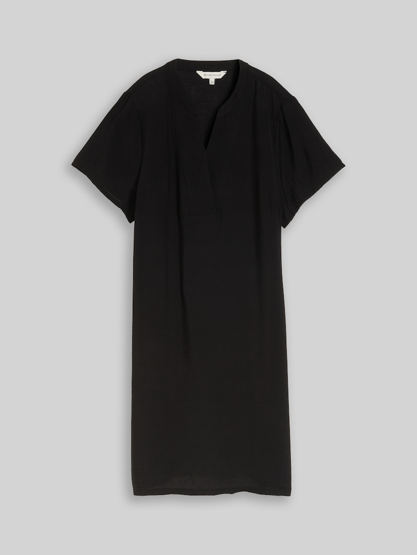 Kleid mit V-Ausschnitt von Women, deep black